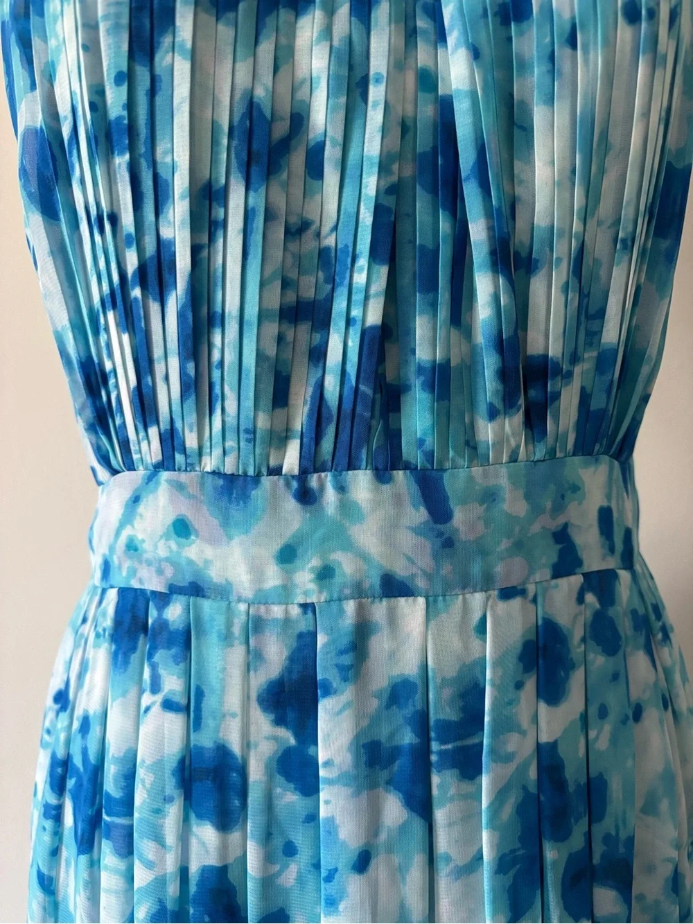 Calvin Klein Sky Blue Halter Maxi Dress - Elegant Floral Print Sz/ S-P - Picture 7 of 14